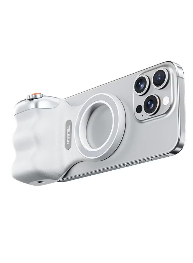 TELESIN حامل كاميرا الهاتف مع قبضة يد مغناطيسية لتصوير الهاتف الذكي، مثبت يدوي مريح بيد واحدة مع قاعدة مغناطيسية قوية، مقبض مضاد للانزلاق لتسجيل الفيديو، التصوير الفوتوغرافي وإنشاء المحتوى - Image 2